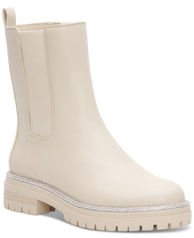 Inc International Concepts Women's Brycin Lug Sole Booties, Created For Macy's Women's Shoes In Bone Smooth