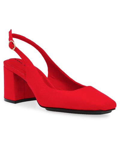 Anne Klein Women's Laney Sling Back Dress Heel Sandals In Red