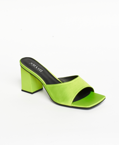 Smash Shoes Women's Jennifer Block Heels Mule Sandals In Green