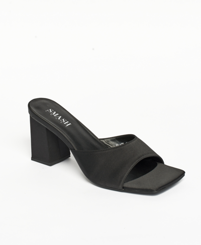 Smash Shoes Women's Jennifer Block Heels Mule Sandals In Black
