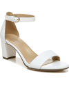 Naturalizer Vera Womens Buckle Ankle Strap Heel Sandals In White Leather