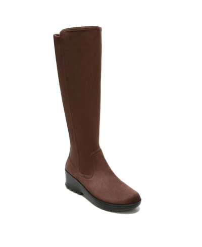 Bzees Brandy Washable High Shaft Boots Women's Shoes In Chicory Brown Fabric
