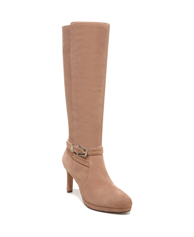 Naturalizer Taelynn Wide Calf High Shaft Boots Women's Shoes In Taupe Suede