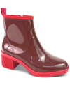 Kate Spade Puddle Vinyl Zip Rain Booties In Brandy
