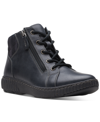 Clarks Caroline Park Lace-up Sneaker Booties In Black Leather