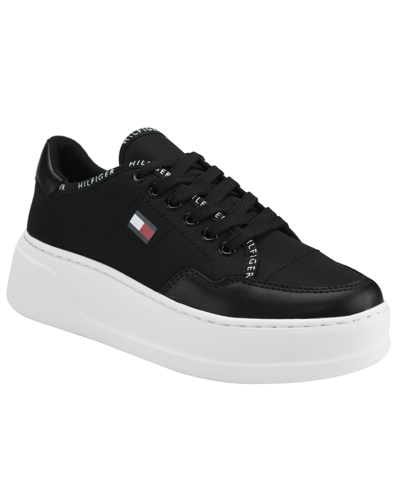 Tommy Hilfiger Women's Grazie Lightweight Lace Up Sneakers In Black