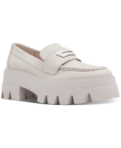 Aldo Grandwalk Heavy Lug Sole Loafers Women's Shoes In Light Grey