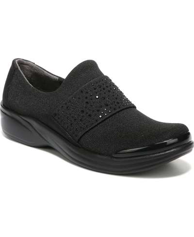 Bzees Pizazz Washable Slip-ons Women's Shoes In Black Sparkle Knit Fabric