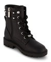 DKNY LITTLE GIRLS STASSI STONE CRYSTAL STUD COLLAR MOTO BOOTS