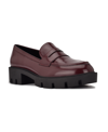 Nine West Women's Garry Round Toe Slip-on Casual Loafers In Dark Red