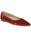 Sam Edelman Wanda Womens Suede Dressy Flats Shoes In Canyon Orange Velvet