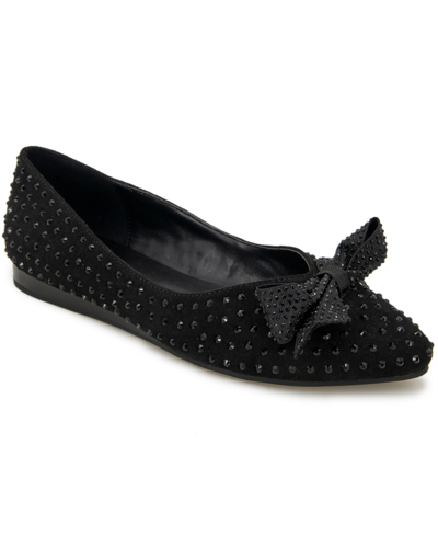Kenneth Cole Reaction Lucie Jewel Bow Ballet Flats In Black