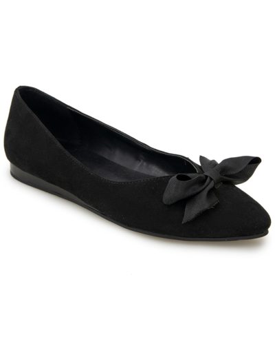 Kenneth Cole Reaction Women's Lily Bow Flats In Black - Polyurethane