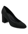Easy Spirit Women's Cadet Slip-on Block Heel Dress Pumps Women's Shoes In Black Faux Suede