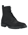Calvin Klein Lorenzo Mens Leather Almond Toe Combat & Lace-up Boots In Black Leather