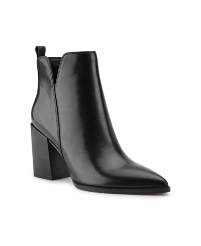 Nine West Women's Birds Block Heel Booties In Black Leather