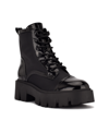 Nine West Obri 2 Womens Faux Leather Ankle Combat & Lace-up Boots In Black Multi