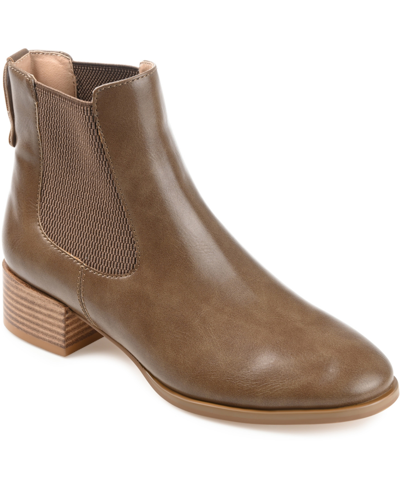 Journee Collection Women's Chayse Chelsea Bootie Women's Shoes In Taupe
