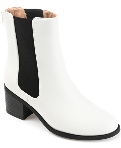 Journee Collection Women's Tayshia Chelsea Booties Women's Shoes In White