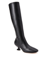Katy Perry Womens Faux Leather Square Toe Knee-high Boots In Black
