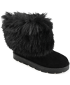 Journee Collection Women's Shanay Lug Sole Faux Fur Cold Weather Boots In Black