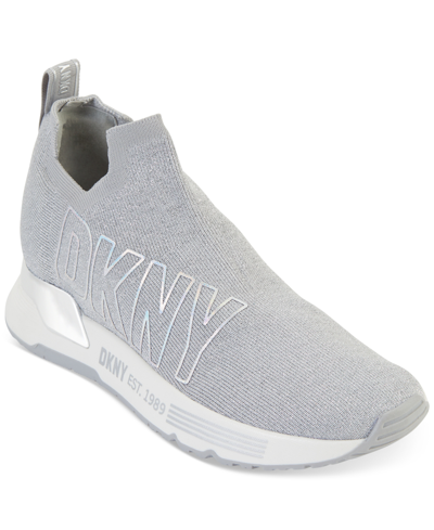 Dkny Women's Noto Logo Slip-on Fashion Sneakers In Silver