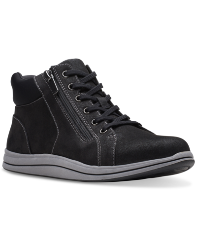 Clarks Women's Breeze Glide Lace-up Zip Sneakers In Black