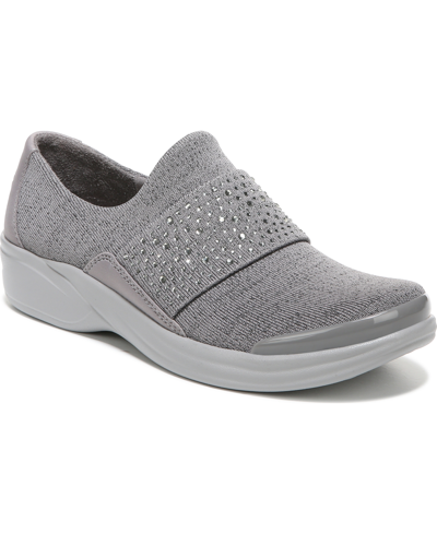 Bzees Pizazz Washable Slip-ons Women's Shoes In Evening Sky Grey Sparkle Knit Fabric