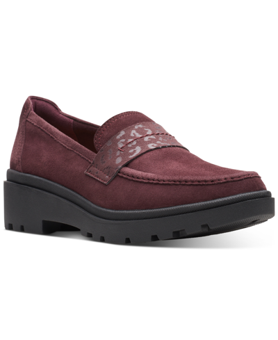 Clarks Women's Calla Ease Slip-on Loafer Flats In Red