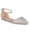 JOURNEE COLLECTION WOMEN'S REBA ANKLE STRAP POINTED TOE FLATS