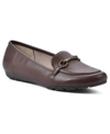 Cliffs By White Mountain Maria Pointed Toe Loafer In Brown/smooth