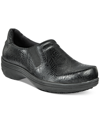 Easy Street Easy Works By  Bind Slip-on Clogs In Black Embossed