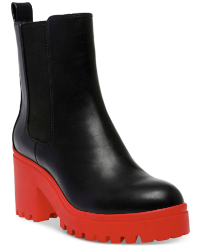 Wild Pair Brooklan Chelsea Booties, Created For Macy's In Black With Red Sole