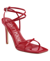 Calvin Klein Women's Tegin Strappy Dress High Heel Sandals Women's Shoes In Red