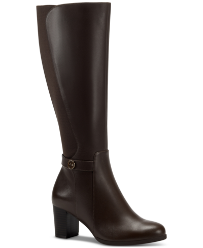 Giani Bernini Mia Riding Boots, Created For Macy's Women's Shoes In Chocolate Leather