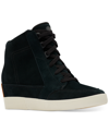 Sorel Out N About Ii Lace-up Wedge Sneakers Women's Shoes In Black/sea Salt