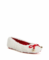 Katy Perry Women's The Evie Fuzzy Christmas Square Toe Flats Women's Shoes In Off White/true Red