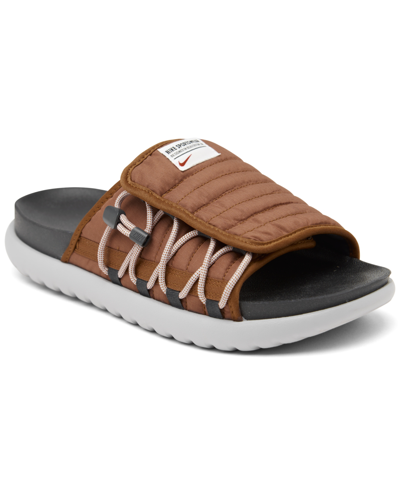 Nike Men's Asuna 2 Slide Sandals From Finish Line In Pecan/ Cinnabar/ Off Noir