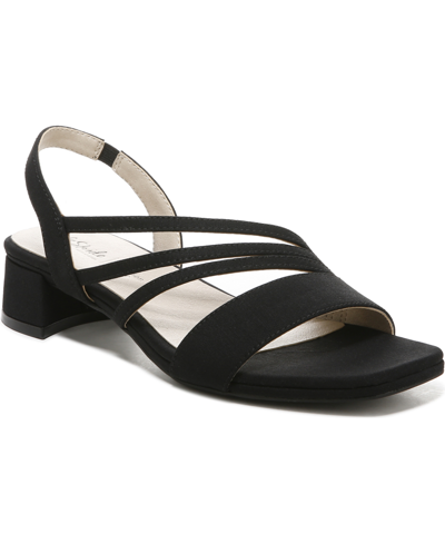 Lifestride Joy 2 Womens Dressy Pull-on Block Heels In Navy Fabric
