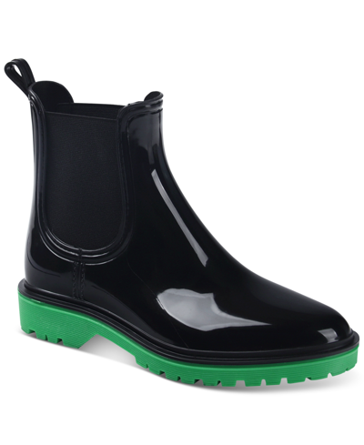 Inc International Concepts Women's Rylien Rain Boots, Created For Macy's Women's Shoes In Black/green