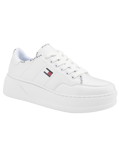 Tommy Hilfiger Women's Grazie Lightweight Lace Up Sneakers In White