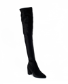 Smash Shoes Women's Malia Extra Wide Calf Block Heels Thigh High Boots - Extended Sizes 10-14 Women's Shoes In Black