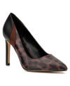 New York And Company Madison Leopard Reptile Embossed Pump In Black/ Brown