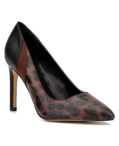 New York And Company Madison Leopard Reptile Embossed Pump In Brown