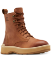 Sorel Women's Hi-line Lace-up Mid-shaft Lug-sole Booties Women's Shoes In Scorch/tawny Buff
