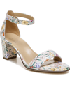 Naturalizer Vera Ankle Strap Sandals Women's Shoes In Satin Pearl Floral Leather