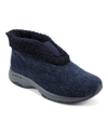 Easy Spirit Treepose 2 Womens Faux Fur Lined Bootie Slippers In Navy