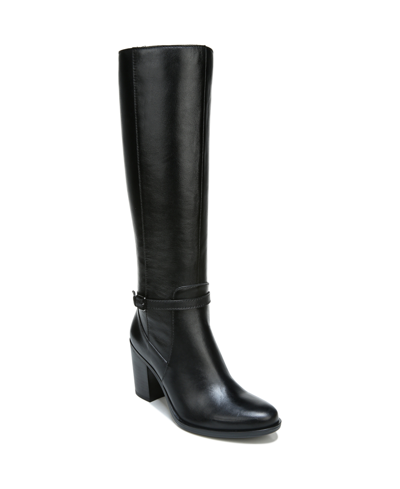 Naturalizer Kalina Wide Calf High Shaft Boots In Black Leather