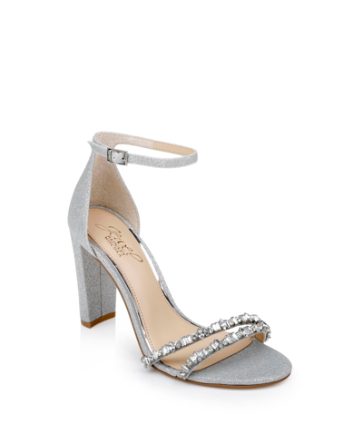 Jewel Badgley Mischka Women's Alia Evening Sandals Women's Shoes In Silver Glitter