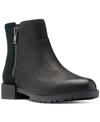 Sorel Women's Emelie Ii Zip Booties Women's Shoes In Black/sea Salt